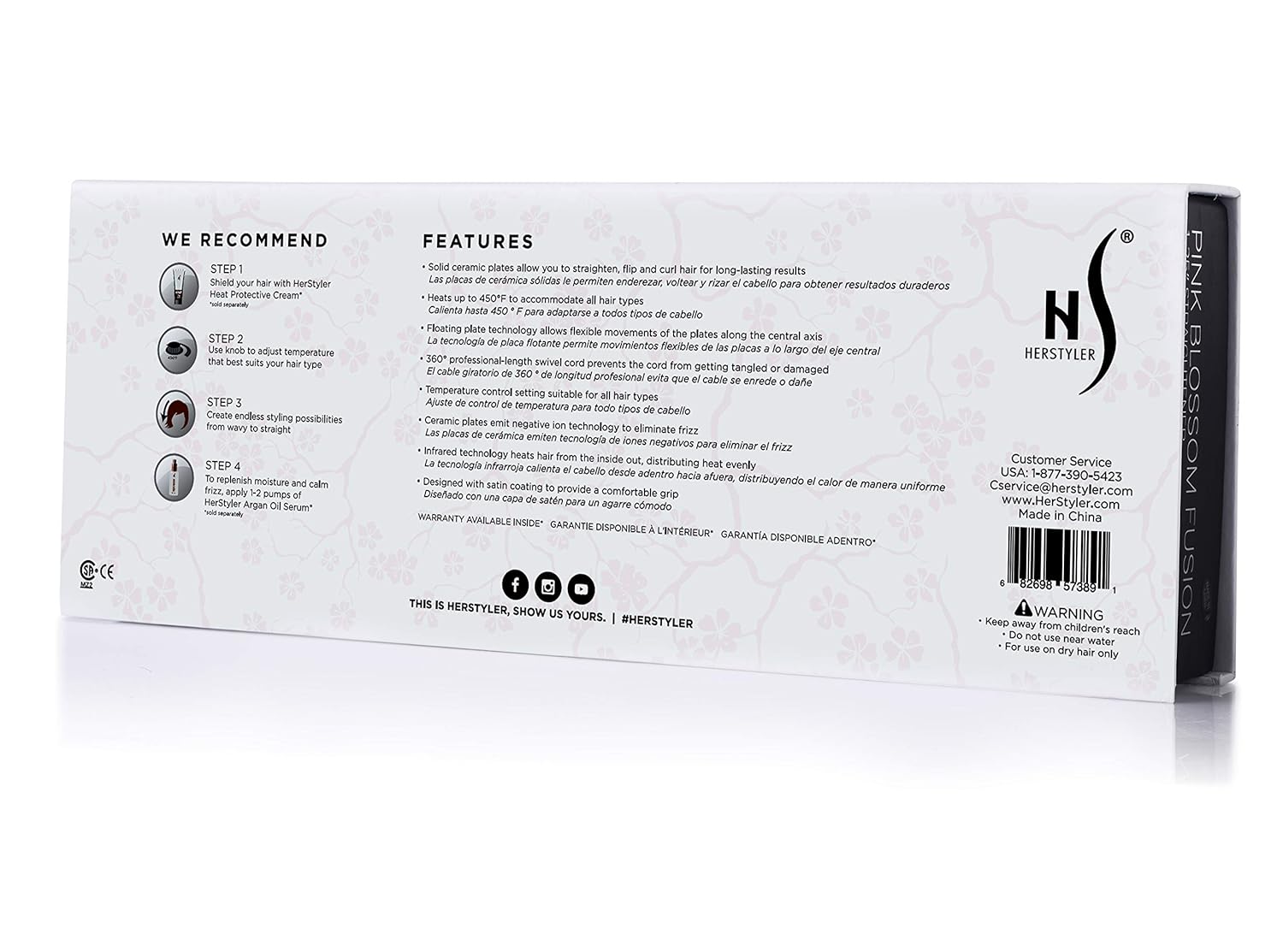 floral ceramic hair straightener