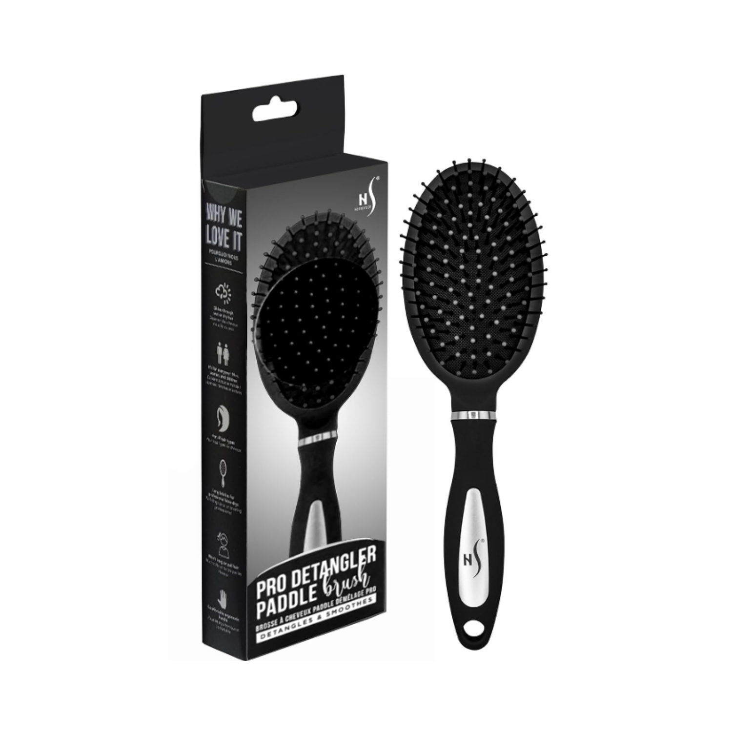 Detangler Hair Brush - Black