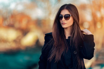 Woman with long, thick styled hair
