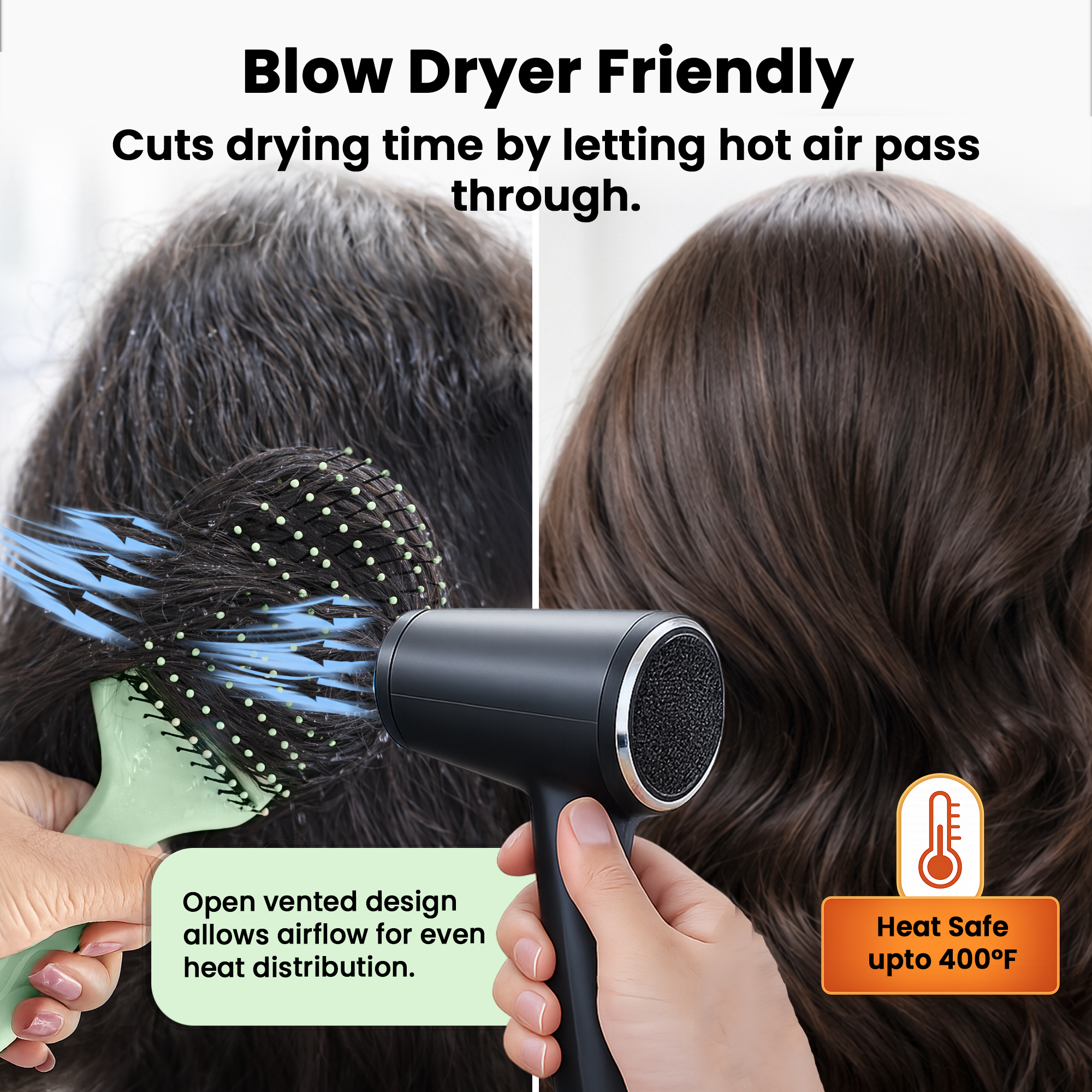 Herstyler Professional Vented Hair Brush - Green Goddess