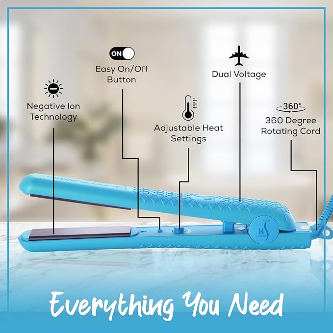 Herstyler Colorful Seasons Ceramic Flat Iron - Blue