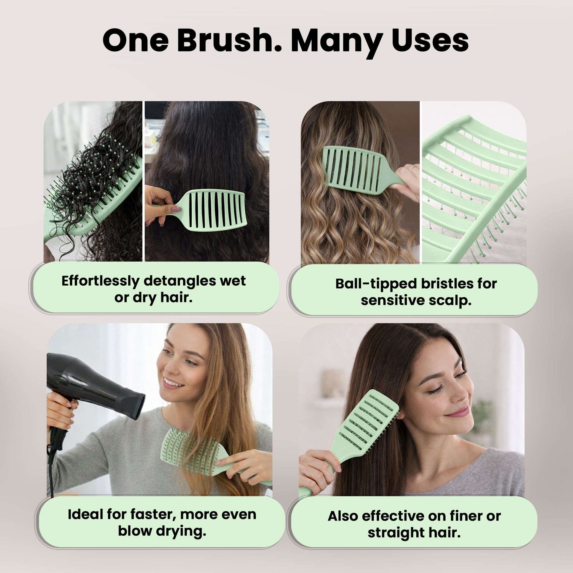 Herstyler Professional Vented Hair Brush - Green Goddess