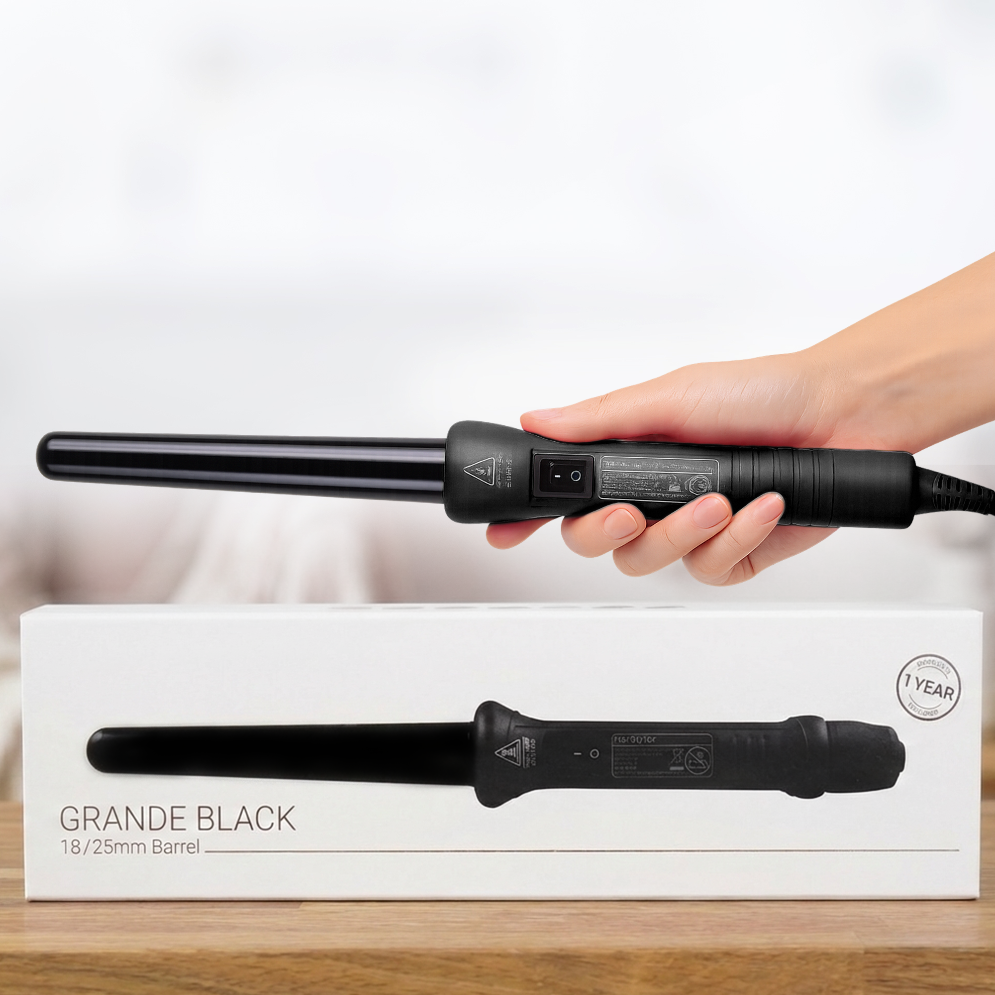 Herstyler Grande Ceramic Curling Iron - Black
