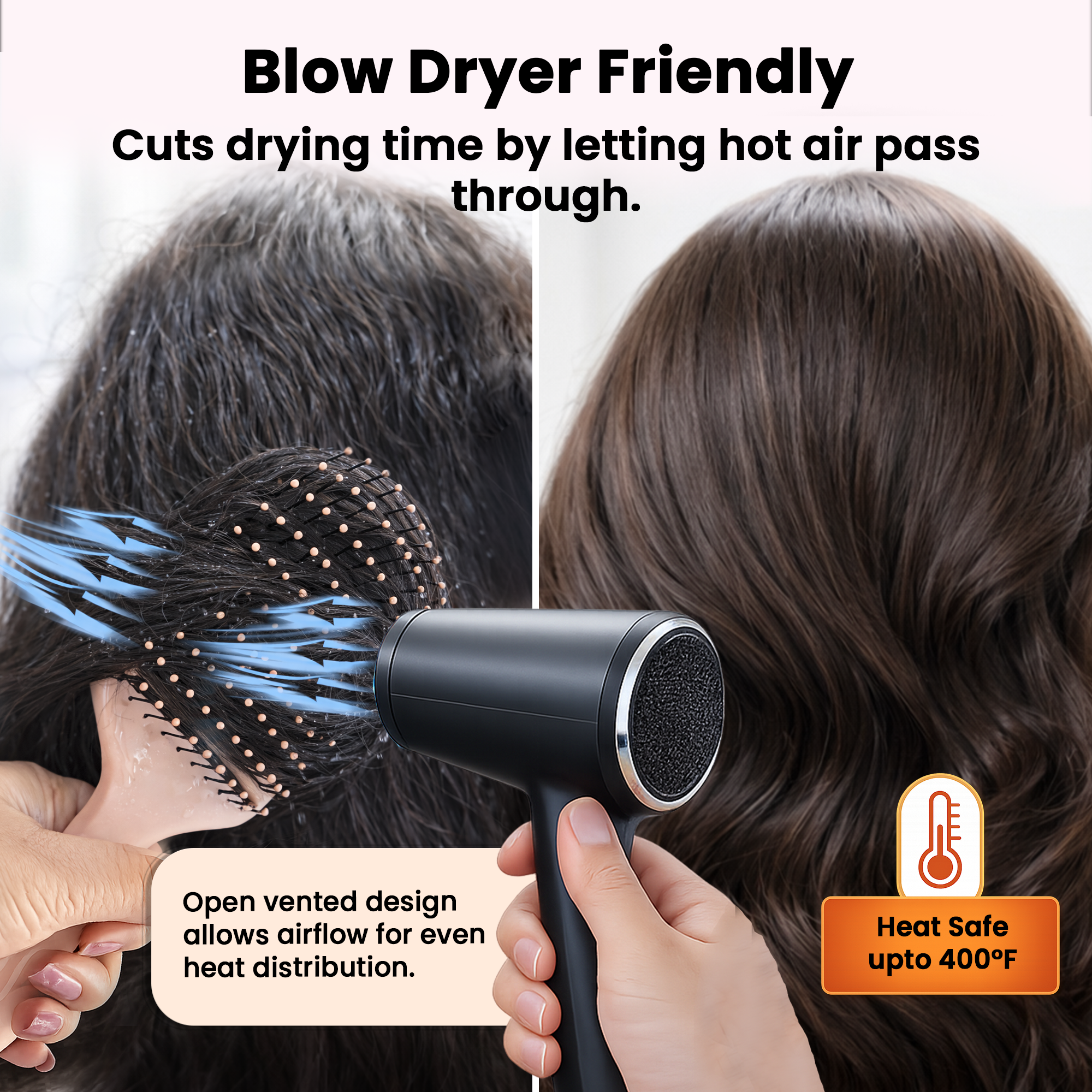 Herstyler Professional Vented Hair Brush - Rosy Roots