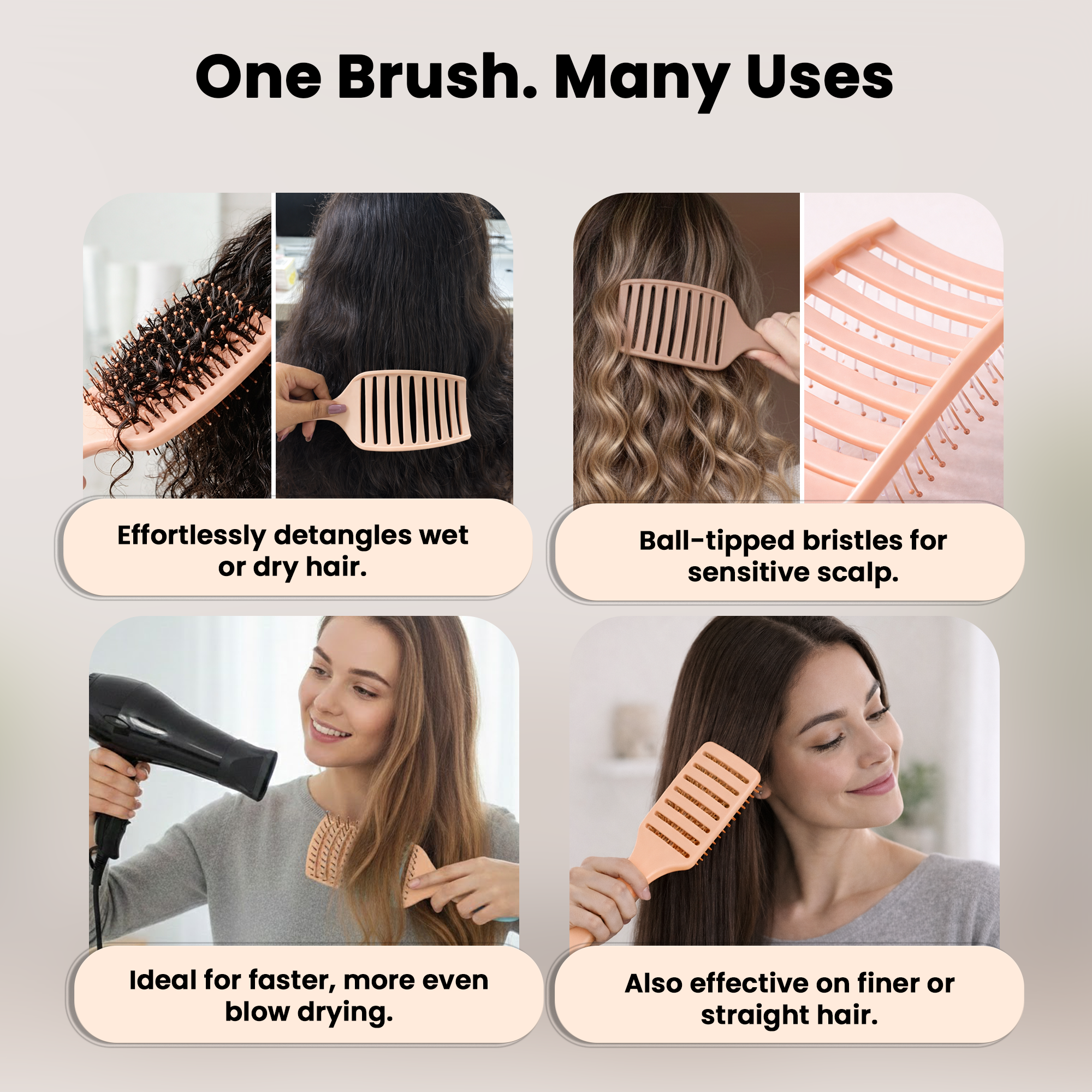 Herstyler Professional Vented Hair Brush - Rosy Roots