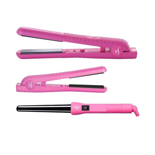 HerStyler 3-in-1 Hair Styling Set – Flat Iron, Mini Straightener