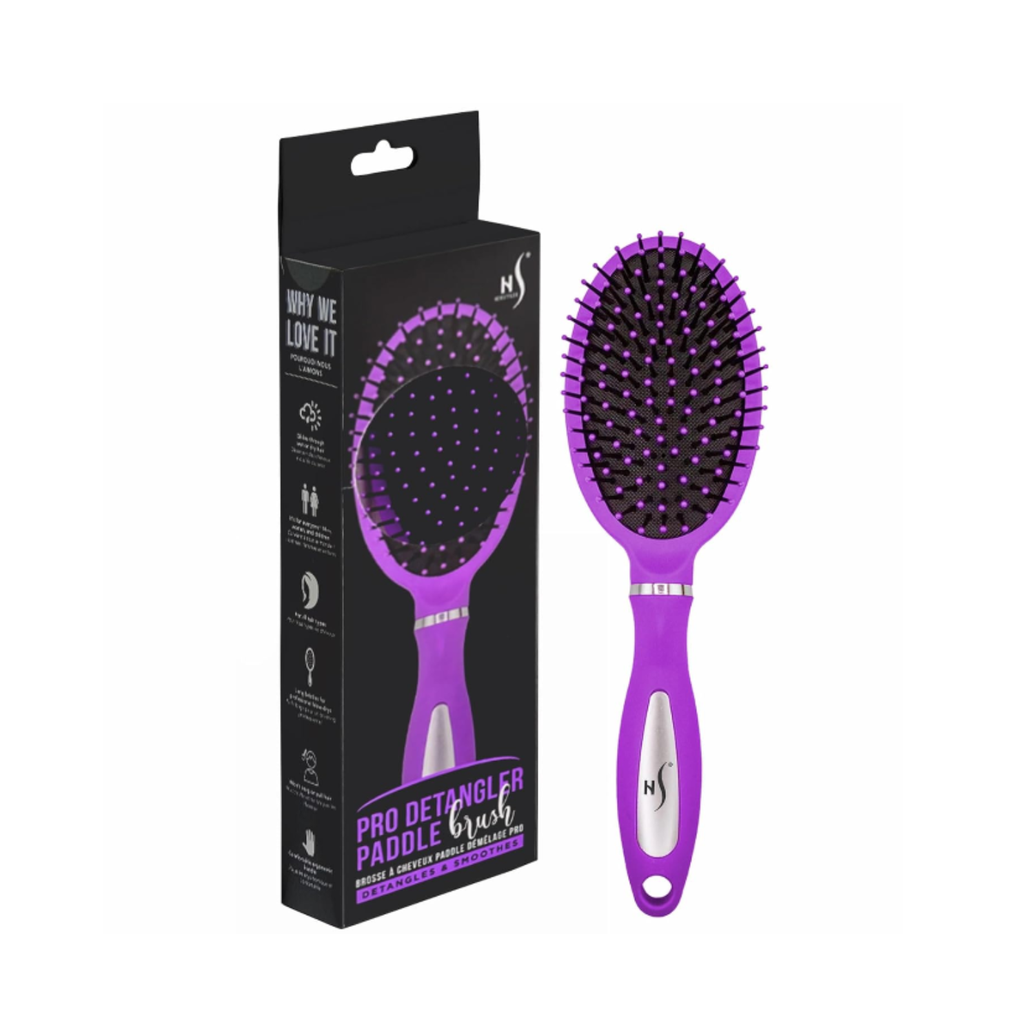 Detangler Hair Brush - Purple