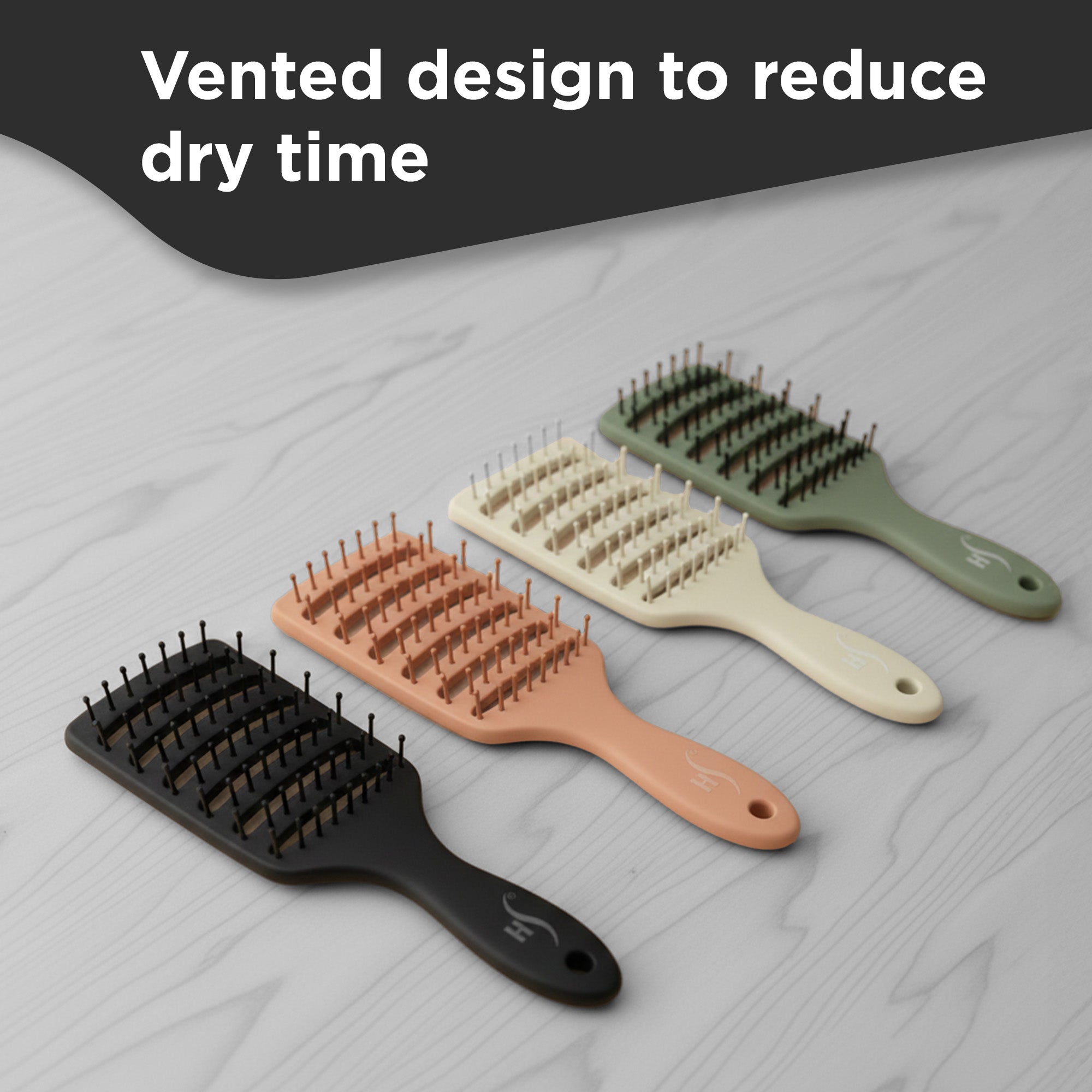 Herstyler Professional Vented Hair Brush - Midnight Black