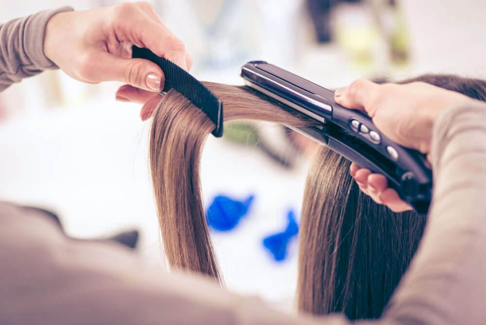 Straightening hair from the roots