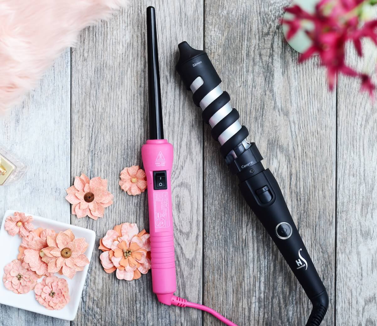 Beach Curler & baby curl pink