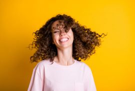 woman curly hair