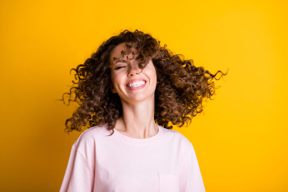 woman curly hair