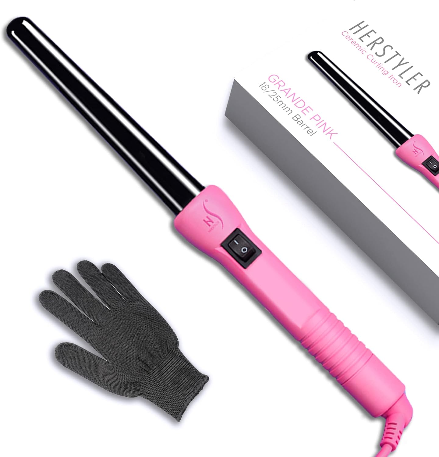 herstyler curling iron pink